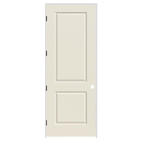 Codel Doors 34" x 96" x 1-3/8" Primed 2-Panel Carrera Molded Hollow Core 6-9/16" RH Prehung Door w/Black Hinges 2180MHCCARRH1D6916